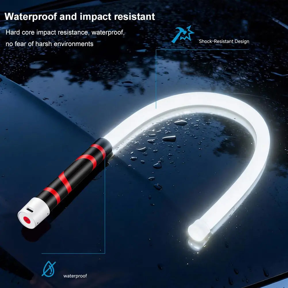 Car Flexible Bendable LED Mechanic Work Light Type-C Charging Waterproof 3 Modes Rechargeable Inspection Flashlight