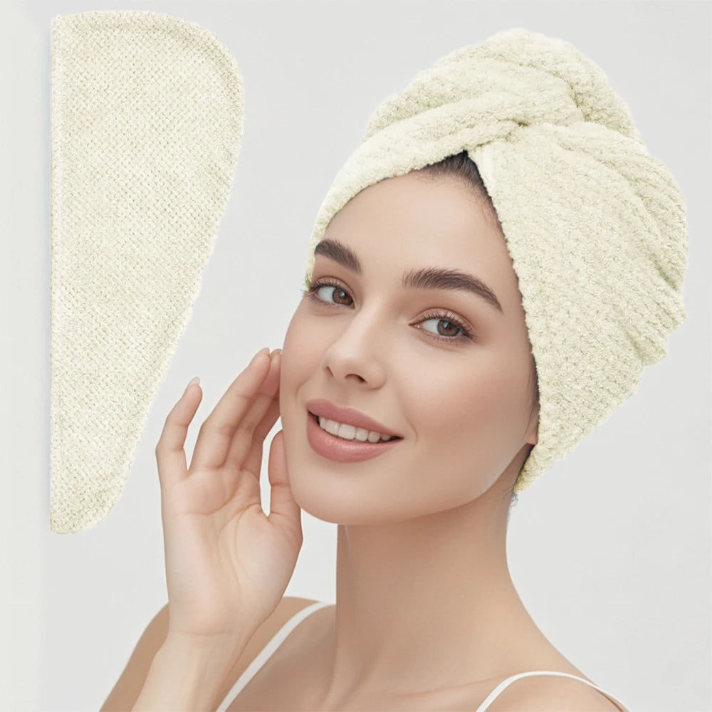 absorbent hair towel wrap for button-down women