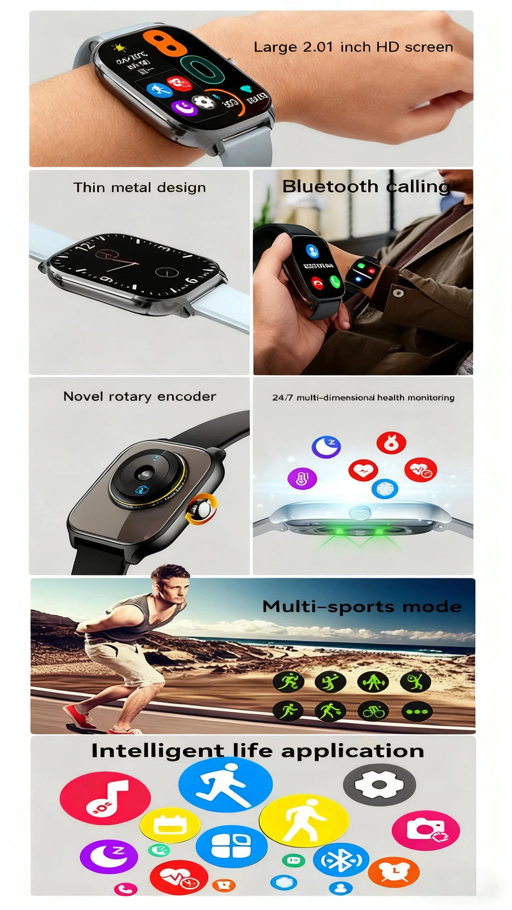 Intelligent Watch Bluetooth Call Remote Photography Sleep Monitoring Multiple Sports Modes Heart Rate Blood