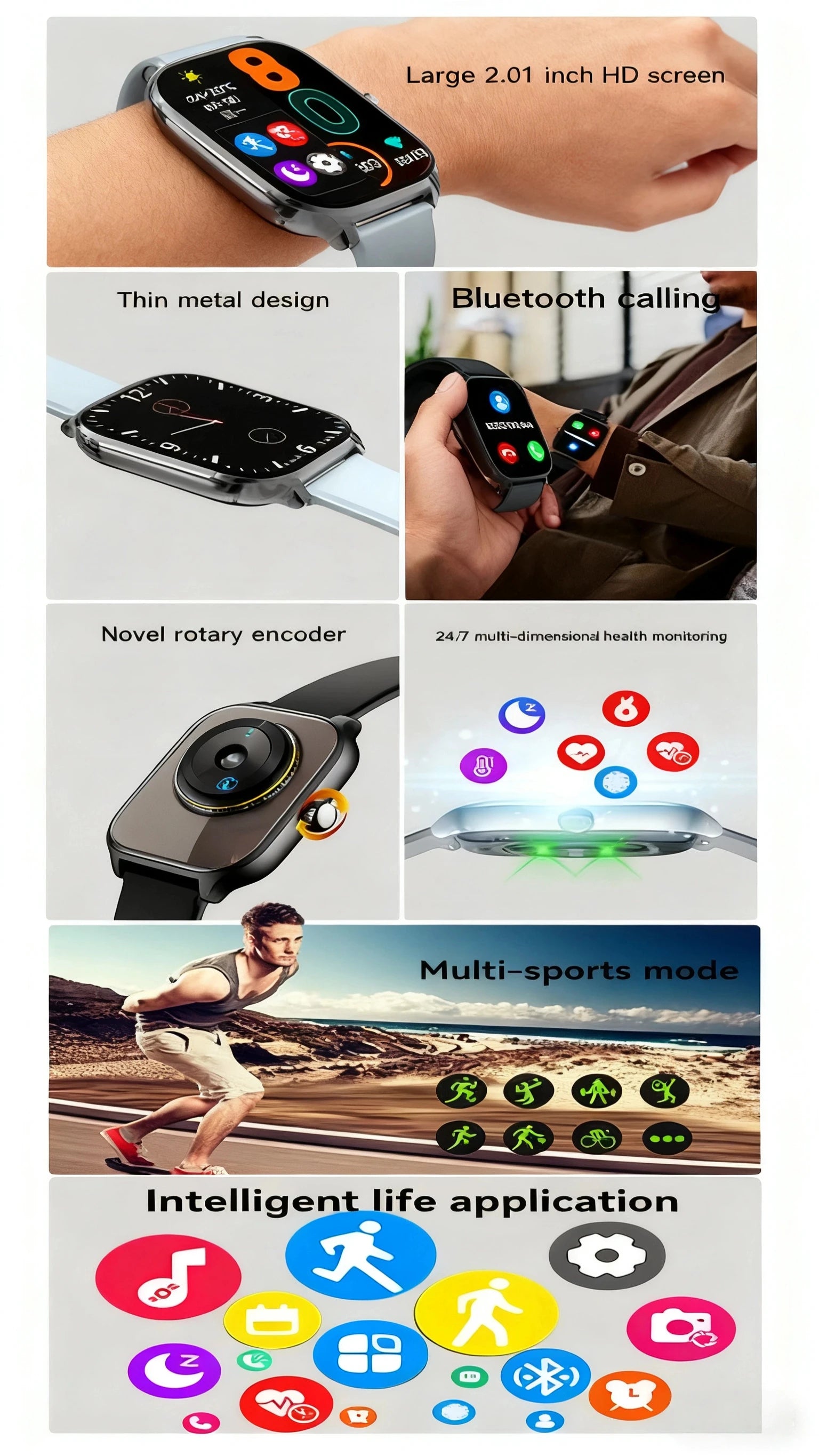 Intelligent Watch Bluetooth Call Remote Photography Sleep Monitoring Multiple Sports Modes Heart Rate Blood