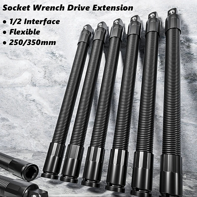 Flexible Socket Ratchet Wrench Extension Bar Motor Repair Tool 1/2Inch Driver Flexible Socket Extension Bar Wrench Extension Rod