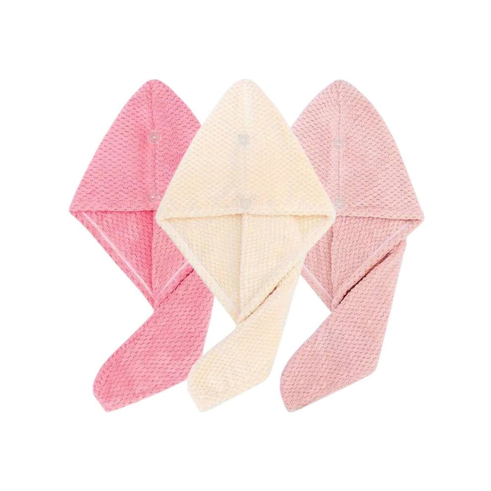 absorbent hair towel wrap for button-down women