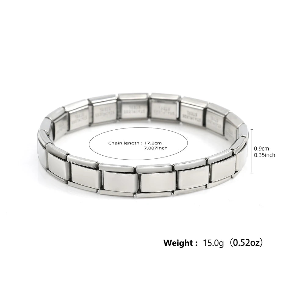 Trendy Square Italy Stainless Steel Bracelets For Women Men