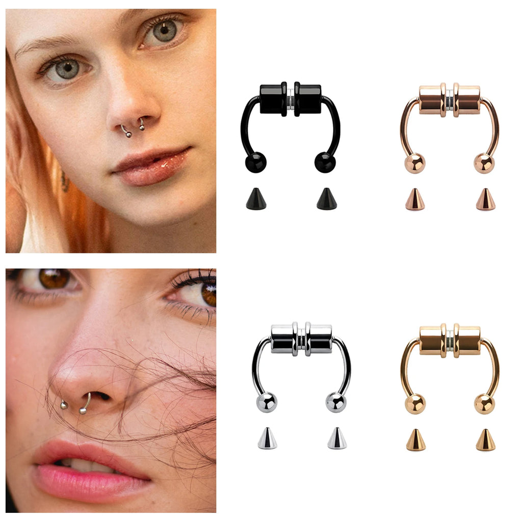 Stainless Steel Magnetic Nose Ring -