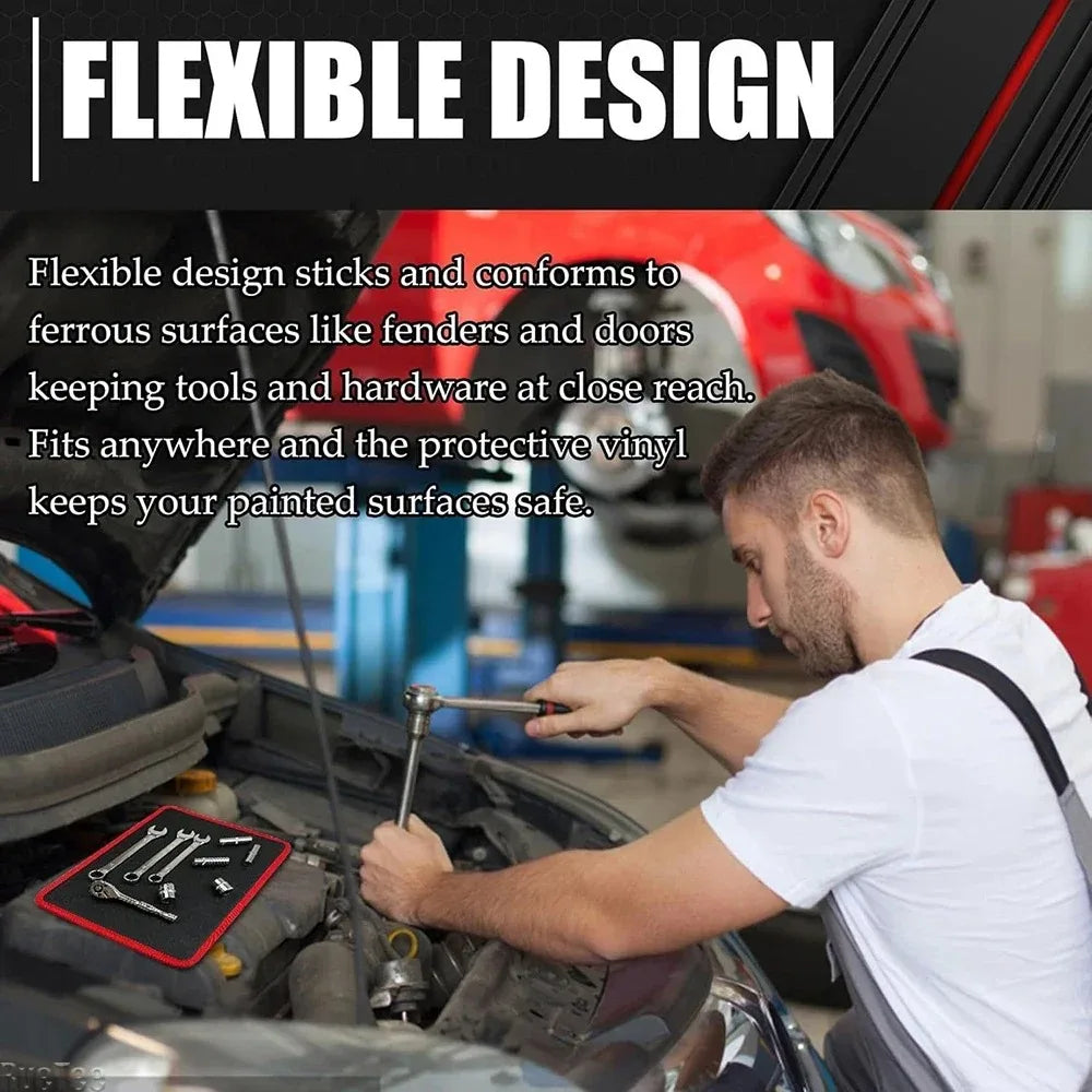 Magnetic Tool Pad Flexible Storage Mat Workshop Auto Repair Tool Holder Nut Screw Driver Wrench Quick Organize Suction Board