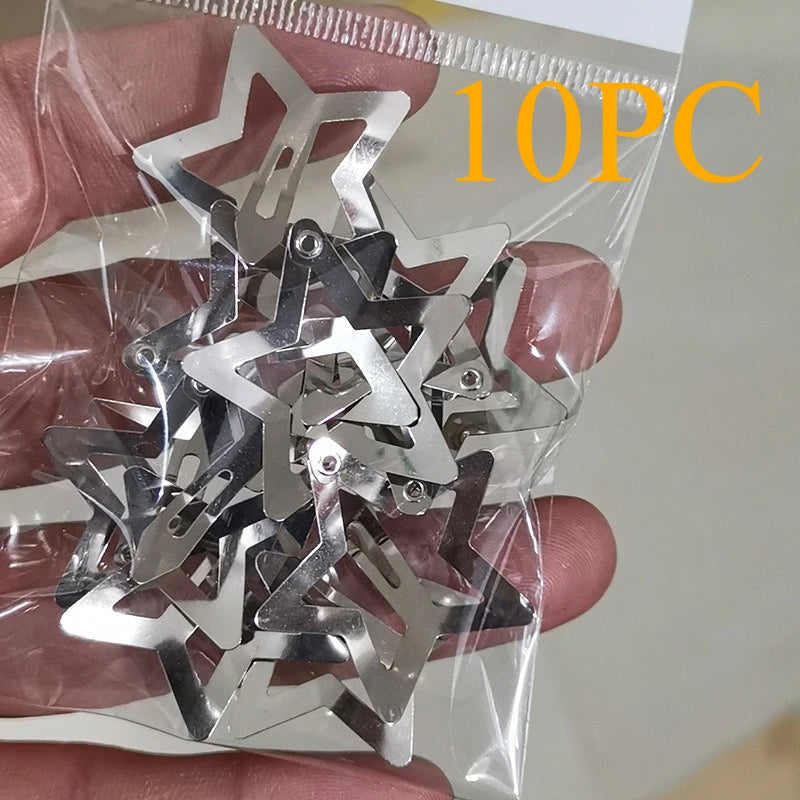 100pcs Y2K Silver Star Hair Clips High Quality Star Hair Clip Metal Clip Silver Pentagram Bb Clip Hair Accessory