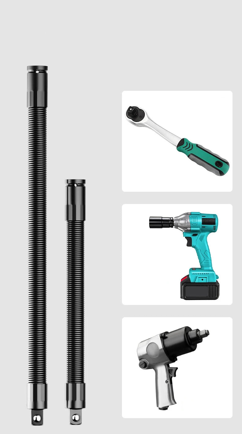 Flexible Socket Ratchet Wrench Extension Bar Motor Repair Tool 1/2Inch Driver Flexible Socket Extension Bar Wrench Extension Rod